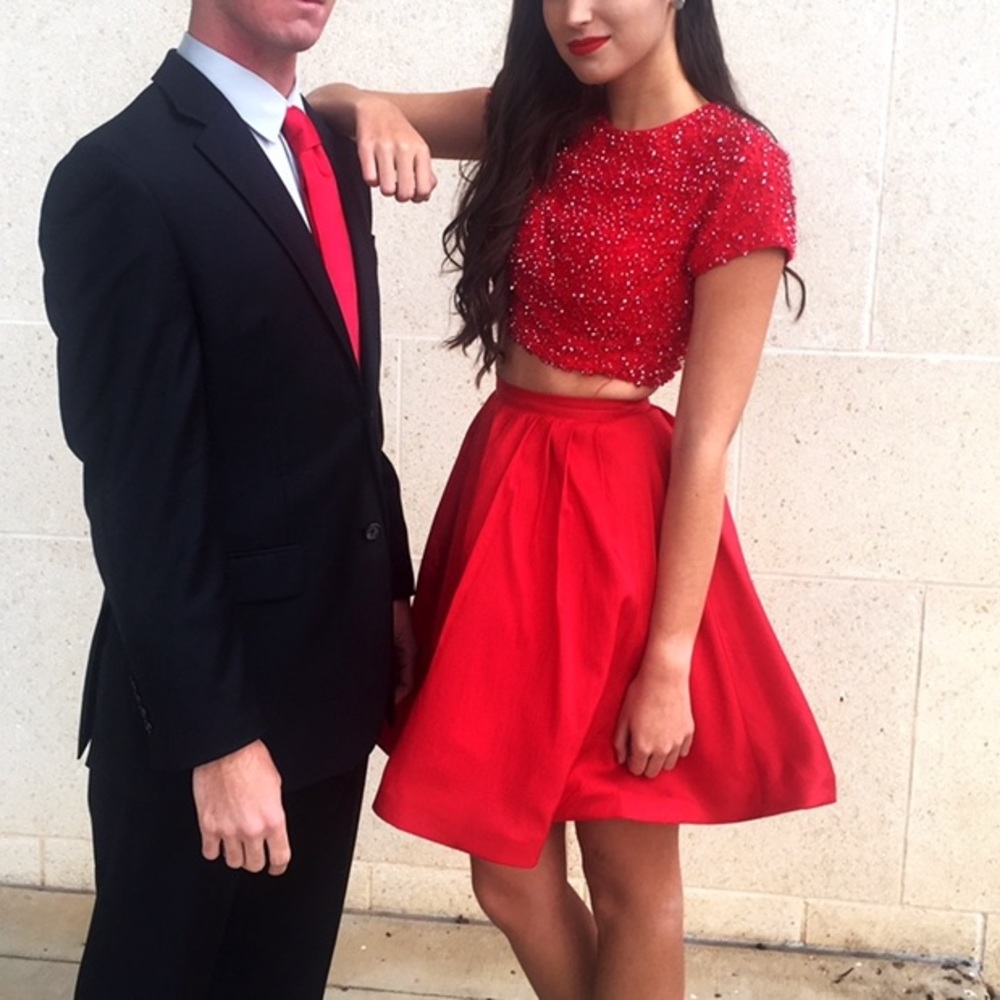 Sherri Hill red short two piece dress